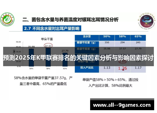 预测2025年K甲联赛排名的关键因素分析与影响因素探讨 预测2025年K甲联赛排名的关键因素分析与影响因素探讨