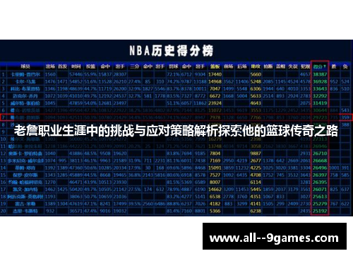 老詹职业生涯中的挑战与应对策略解析探索他的篮球传奇之路