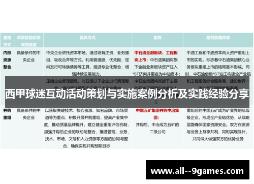 西甲球迷互动活动策划与实施案例分析及实践经验分享